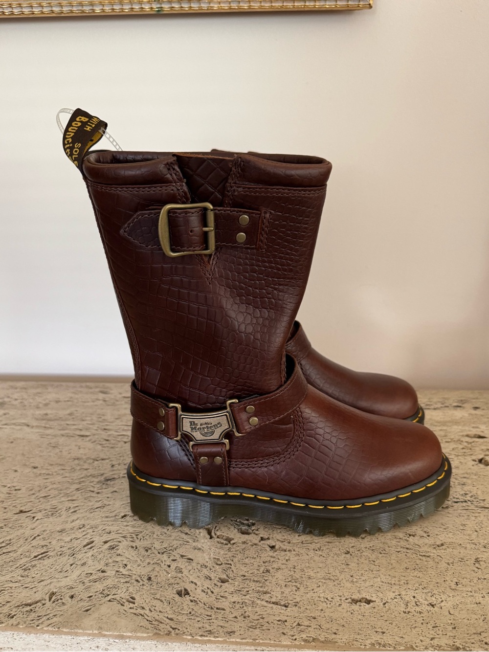 Dr Martens Anistone HI Biker Boots
Reptile Leather Embossed. MSRP $200. Size 8 - Picture 9 of 17